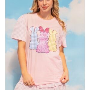 Pink Bunny Graphic T-Shirt Spring / Easter